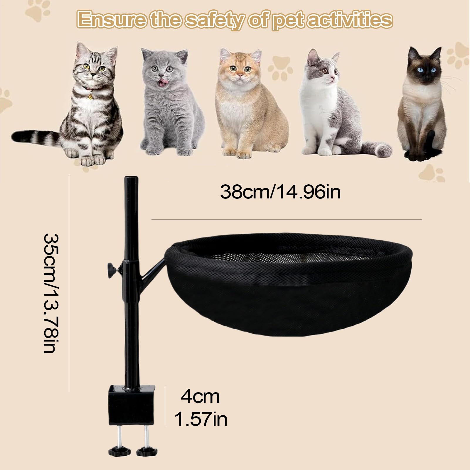 Posatoio Per Gatto Da Scrivania Mobile Scrivania Regolabile Rotante 360° | Cuccia Posatoio da Interno per Scrivania Per Micini e Piccoli Animali Domestici Interno e Postazioni e Tavoli da e Isola