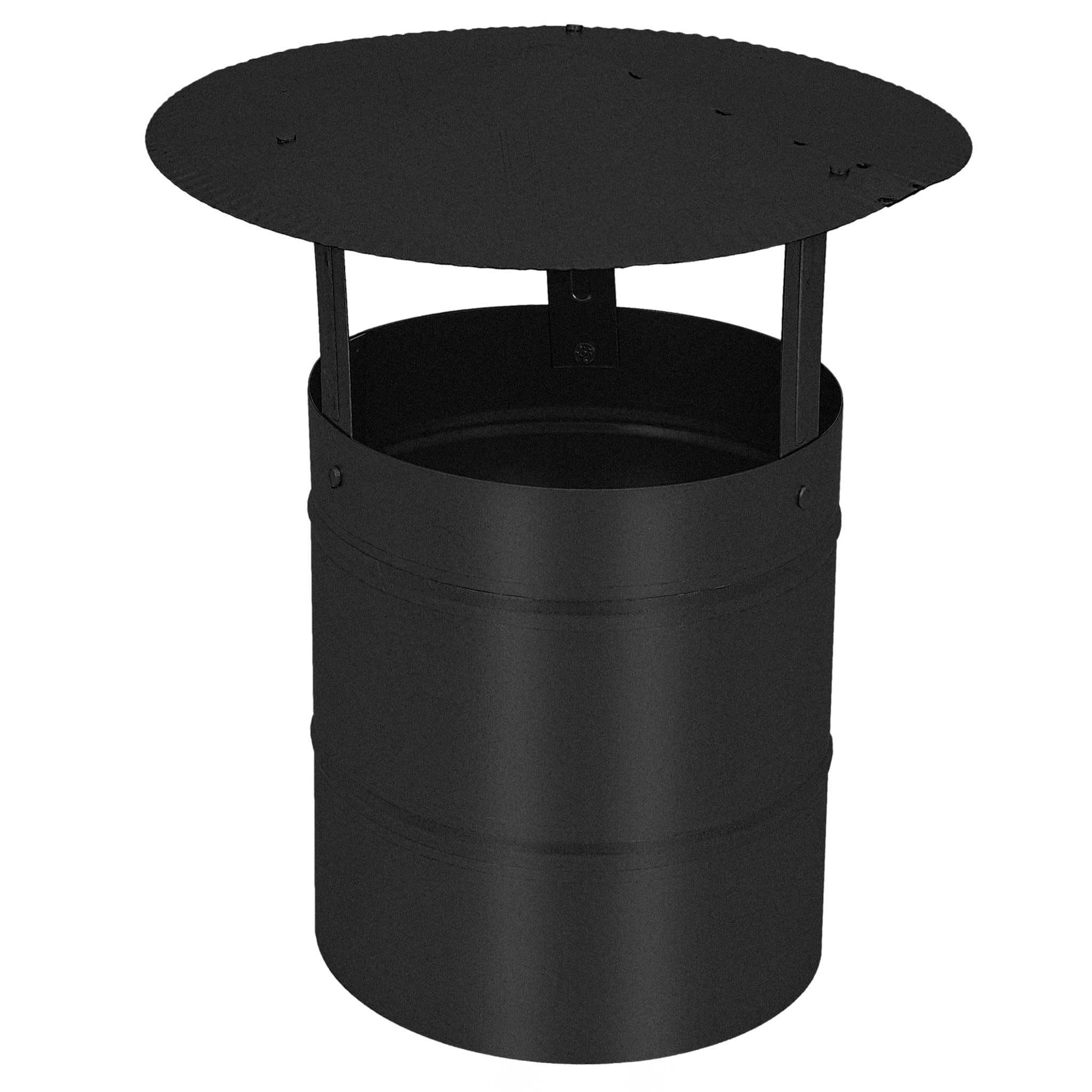 KOTARBAU® Chimney Cow - Chimney Cap - Galvanized and Powder-Coated Steel - ø 170 mm (6.69 in) - Black - Flue Rain Cap - Flue Cowl - Rust Resistant - Rain Hat