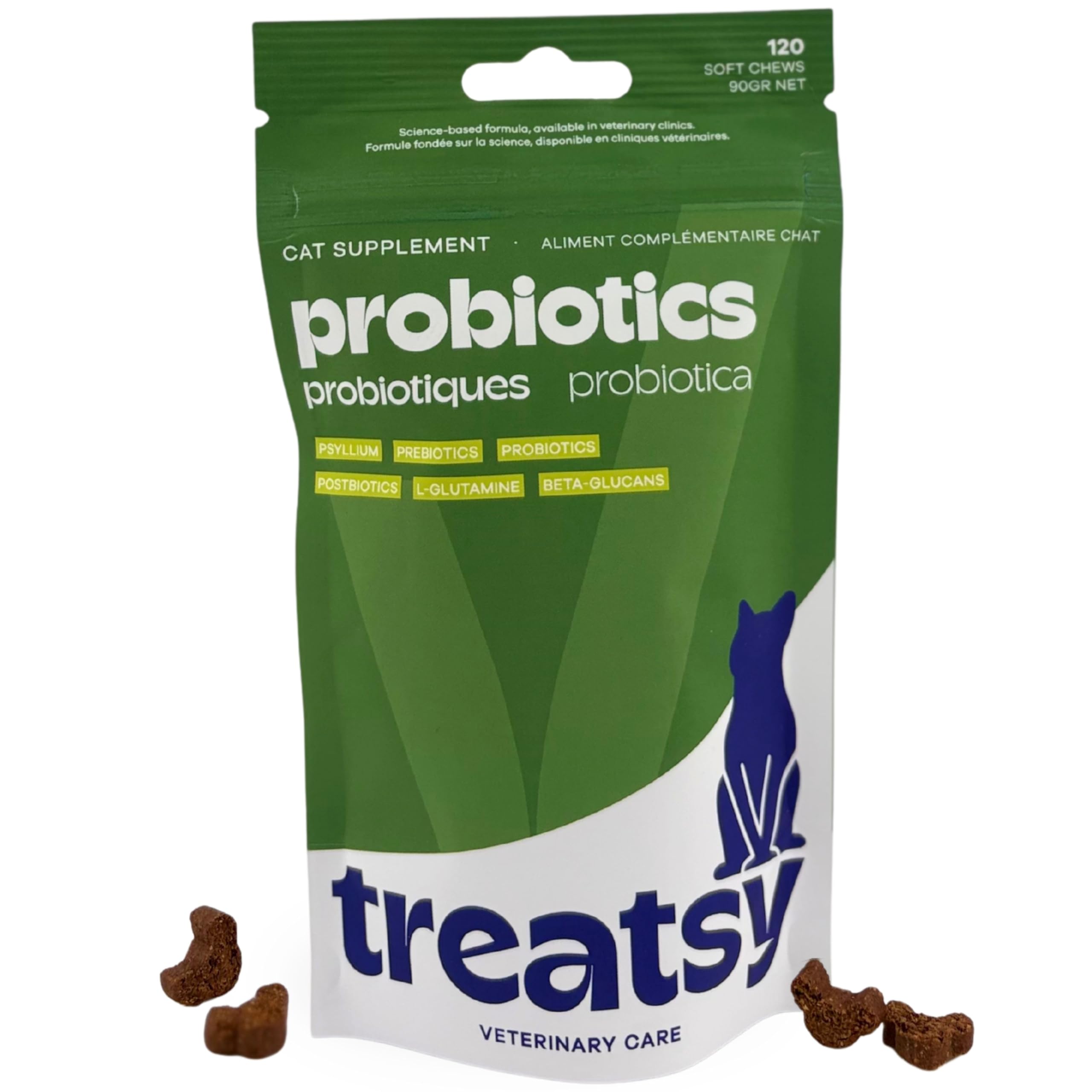 Complément Alimentaire pour Chat Digestion - Contre diarrhée & Constipation - Pré- & probiotiques, psyllium - Recommandé par Les vétérinaires