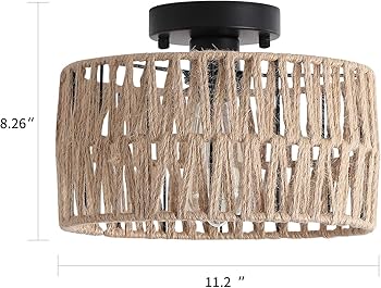 Amazon.com: Hchunqjor Coastal Woven Flush Mount Ceiling Light