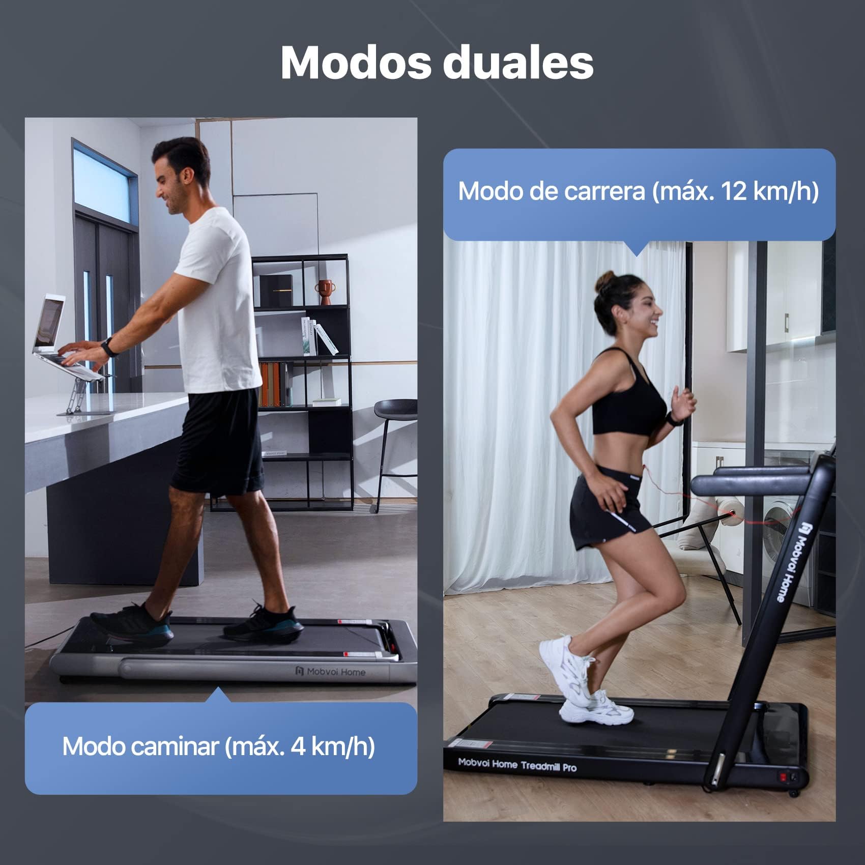 Mobvoi Home Cinta De Correr Smart AI con TicSports App, Altavoz Bluetooth Integrado, Control Remoto, Máquina para Caminar Y Correr para Ejercicio Físico En El Hogar En Interiores