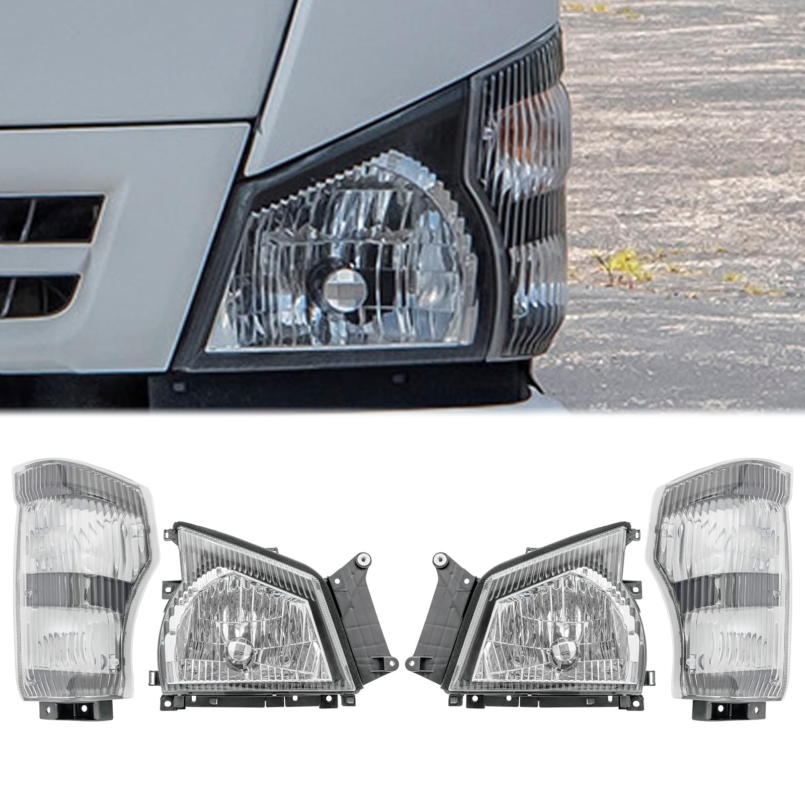 Amazon.com: EnSyuSuMa Headlight &Corner for 2004-2007 Isuzu NPR