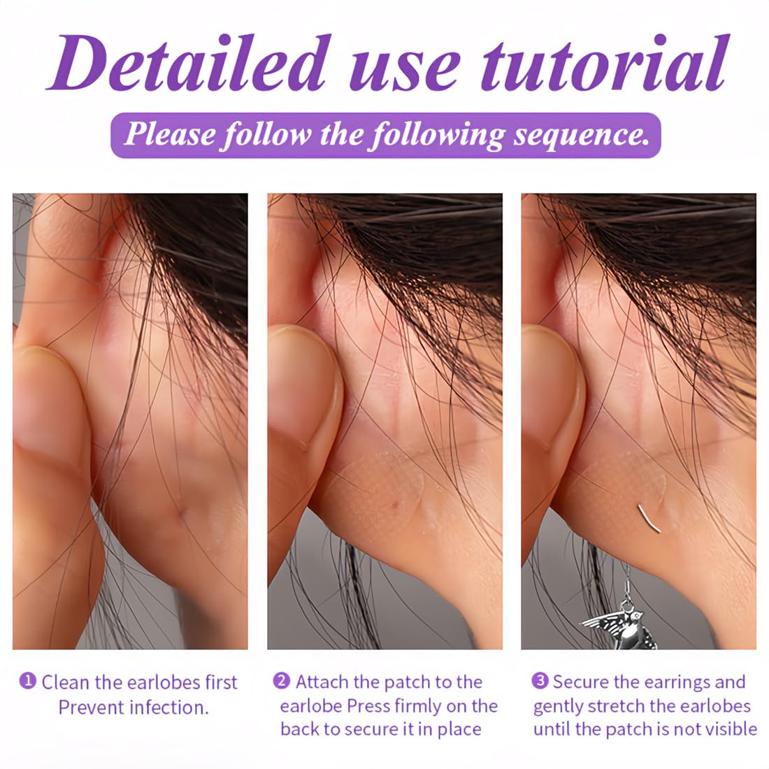 300 Cerotti Supporto Lobo Orecchio - Adesivi Trasparenti Per Orecchini Pesanti, Anti-Pressione E Comfort - Foto 9