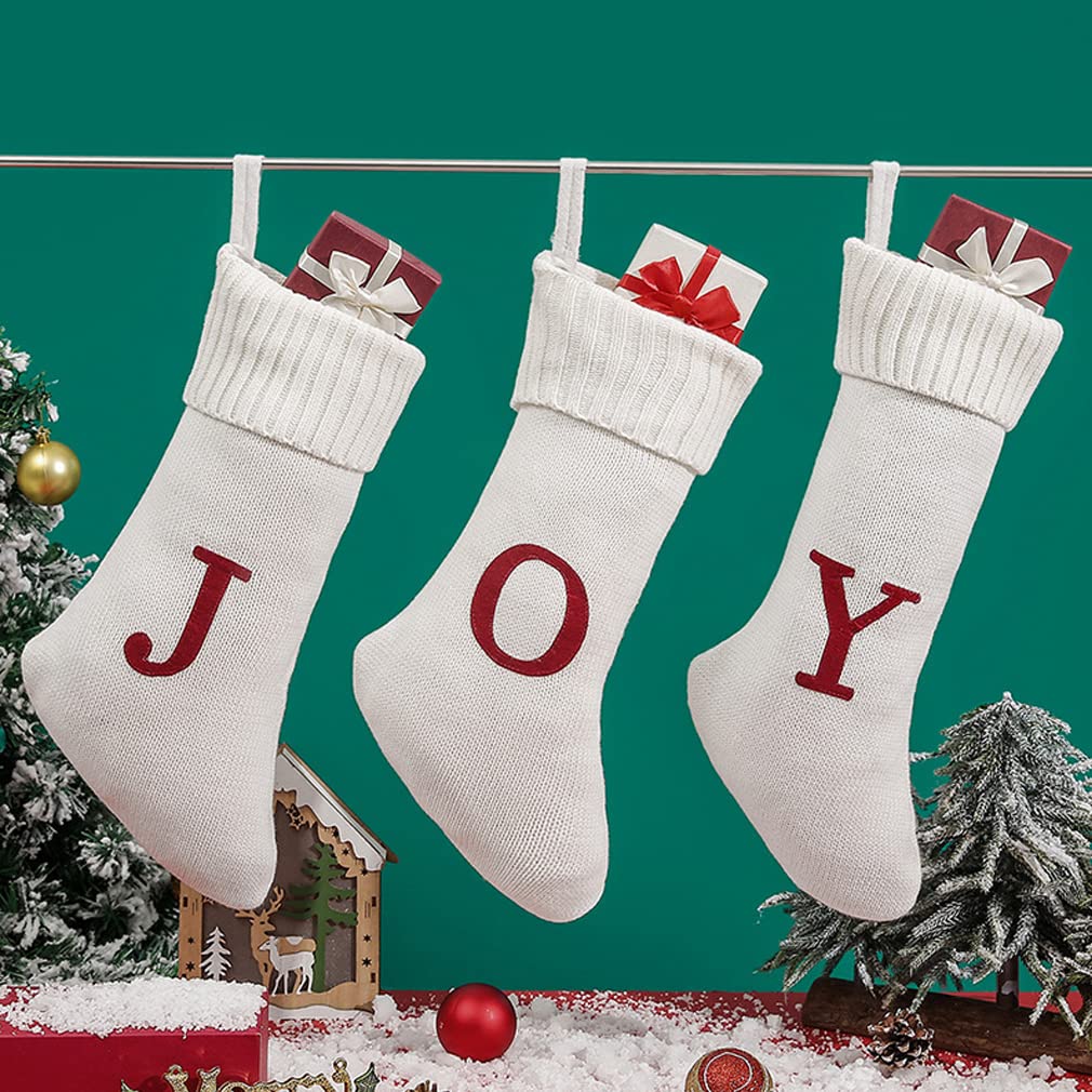 Chaussette de Noël pour cheminée Lot de 3 grands sacs de l'Avent pour toute la famille