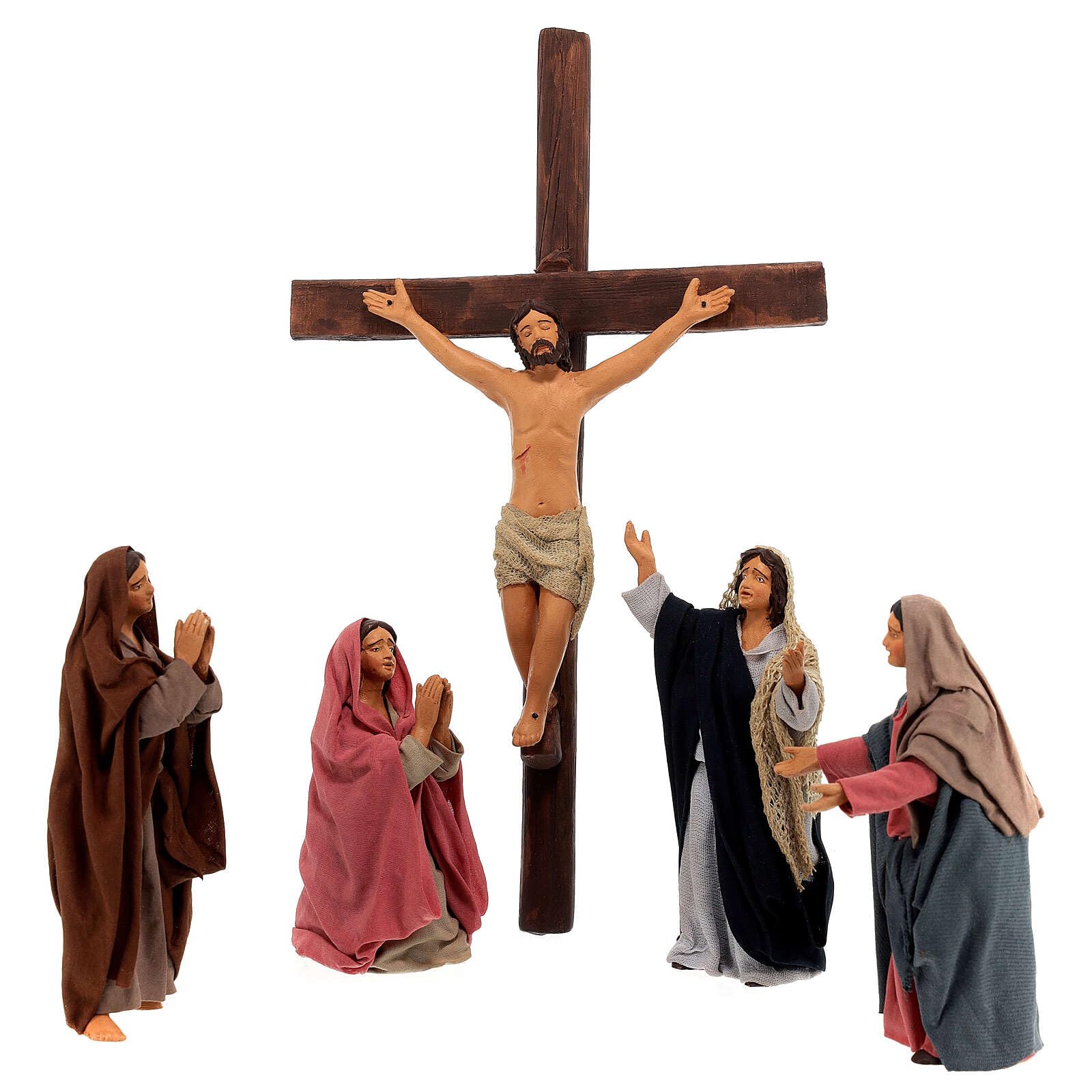 Holyart Scene of the Crucifixion for Neapolitan Nativity Scene with 13 cm characters