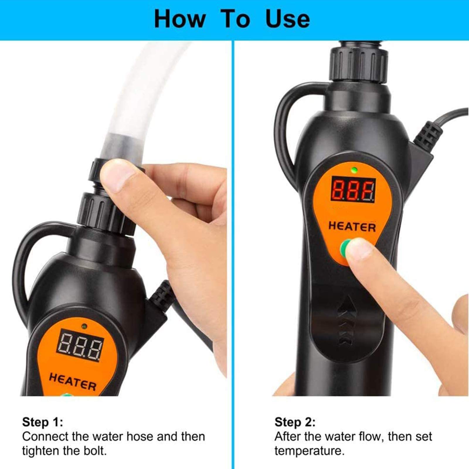Ajustable Acuario Calentador para Acuario Externo Agua Varilla De Calefacción Controlador De Temperatura con LED Digital Temperatura Controlador para Pecera De Tortuga Betta Y Pequeña