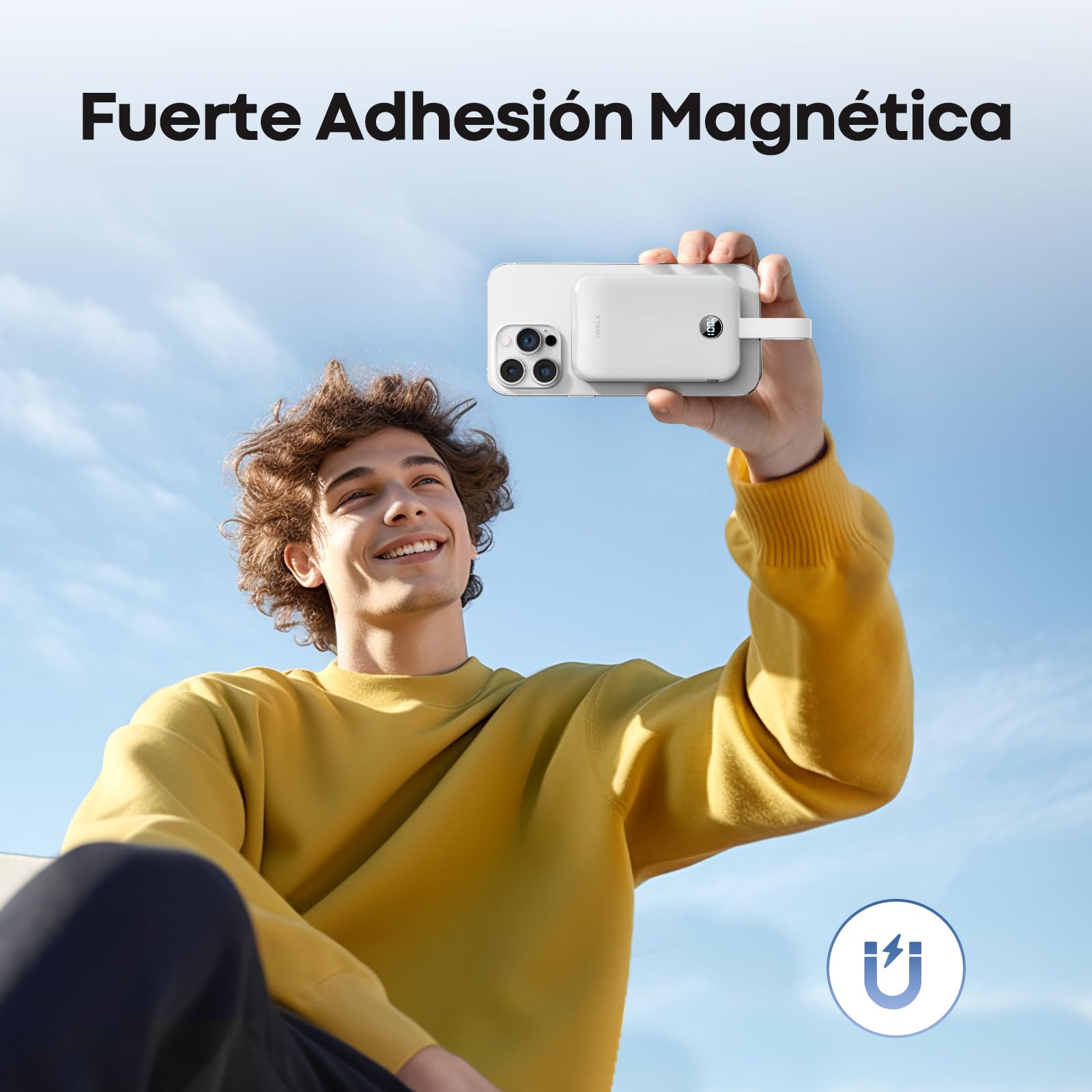 iWALK Batería Externa magnética portátil de 10.000 mAh: Qi2 certificada 15 W Wireless Power Bank 30 W Carga rápida con Cable USB-C batería con indicador LED para iPhone 16/15/14/13/12 Serie