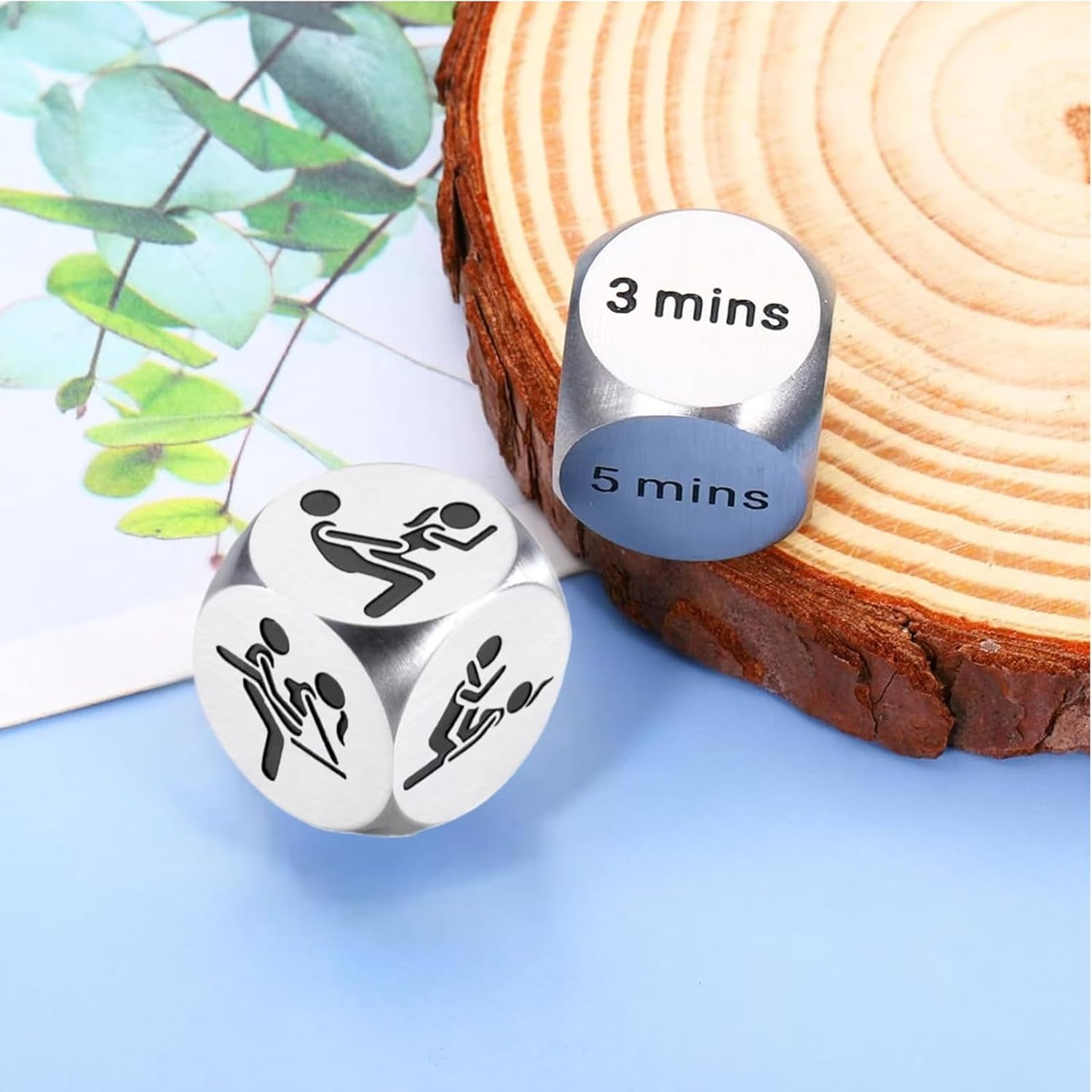Fun Iron Date Night Ideas Decider Dice With Gift Box for Women Men, Decision Dice for Birthday Anniversary Christmas Stocking Stuffer, Couples Gift Idea (Time)