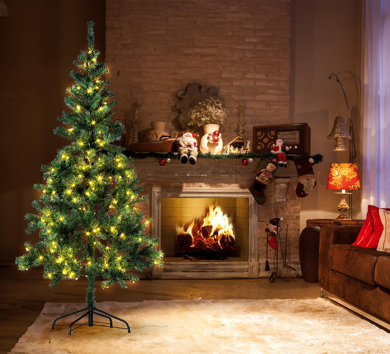 infactory Árbol de Navidad Artificial, 180 cm, 240 Leds