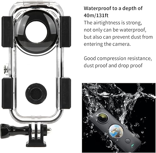 Miniatura 2 de Hilitand 131.2 ft cámara caso para ONE X2, cámara de acción subacuático buceo carcasa protectora cubierta protectora protector