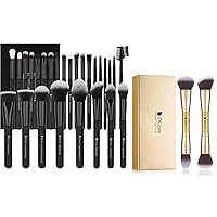 Vista 1 de DUcare Pinceles de maquillaje profesional Set 27Pcs+ Duo End Foundation Powder Buffer and Contour Brushes