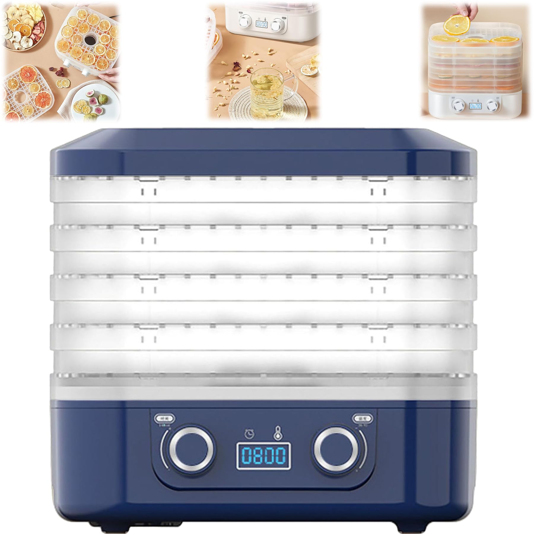 Máquina de liofilización de alimentos para el hogar con 5 bandejas, secadora de dulces con temporizador inteligente y control de temperatura, cafetera de botanas liofilizados para almacenamiento de