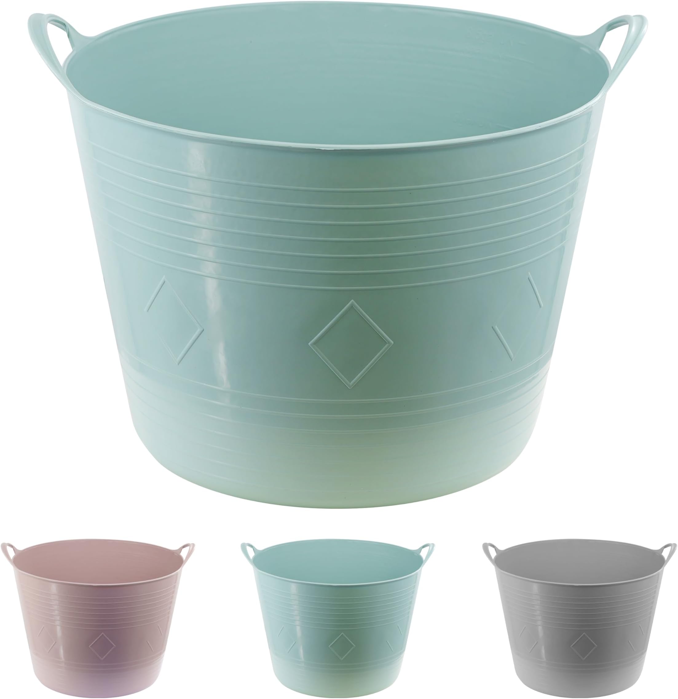 GEEZY Large Flexi Tub Multi-Purpose Heavy Duty Polyethylene Flexible Storage Containers Home Garden Laundry Toys Storage Plastering Bucket Cement Mixer Flexi Tub 40L