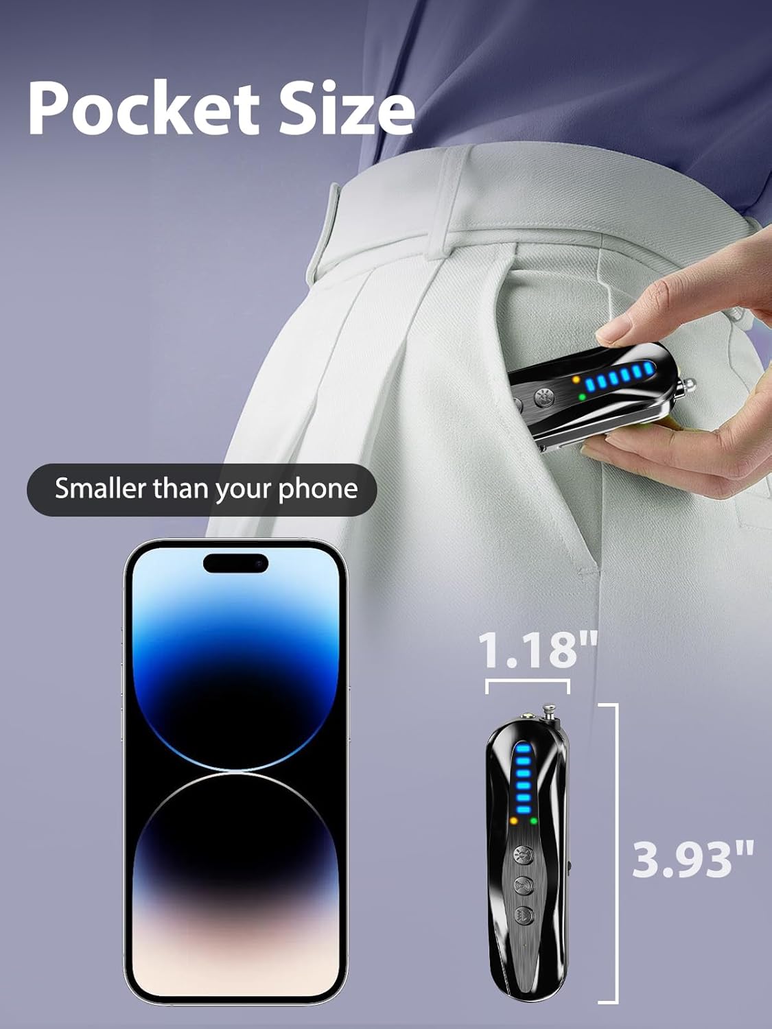 Hidden Camera Detectors,Infrared Pin-Hole Camera Finder,Wireless Camera detector, Anti-Spy Alarm and Bug Detector, GPS Tracker Detector, Portable Hidden Device Finder for Travel & Office(Black) - Image 7