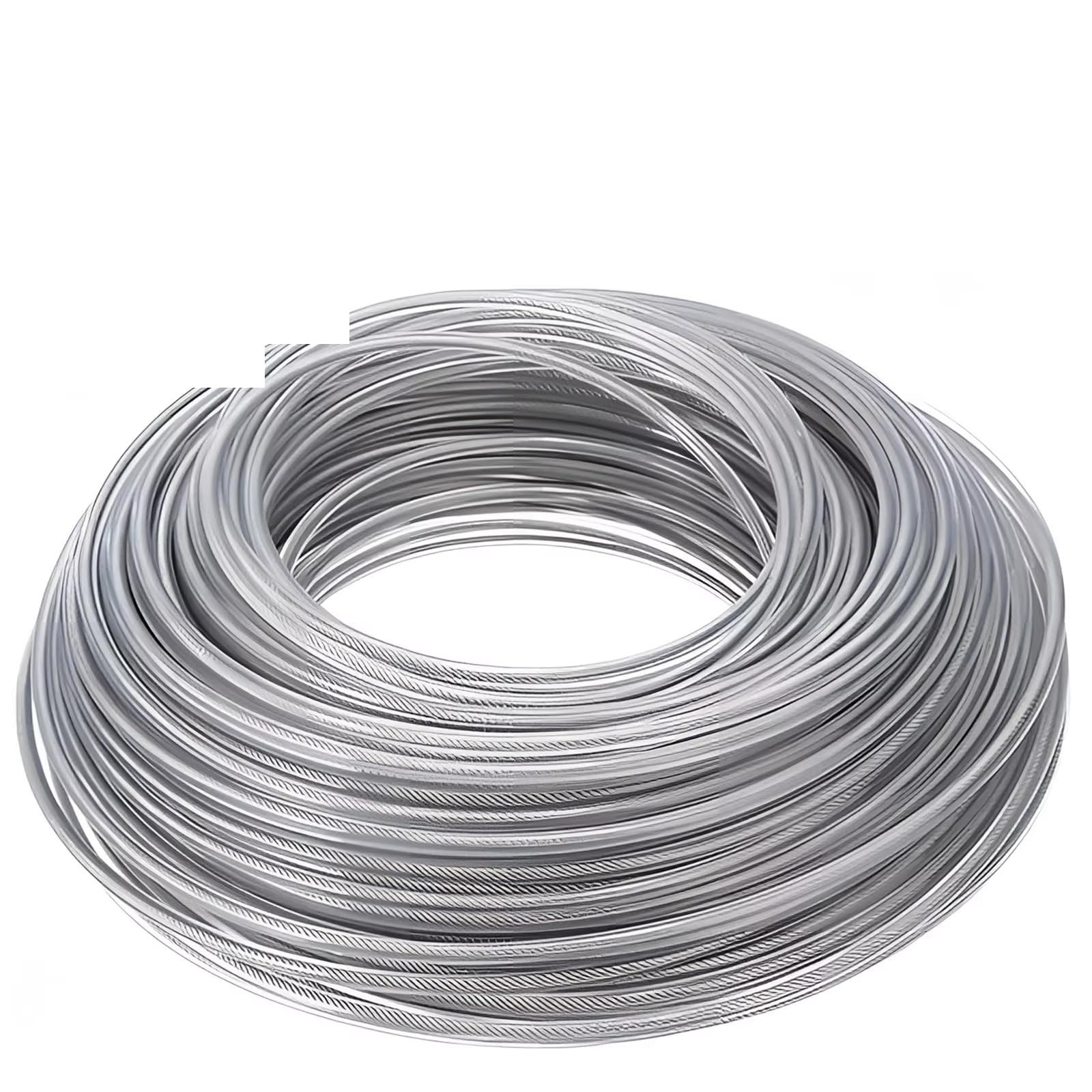 2/2.4mm/2.7mm/3mm/4mm * 5m/10m/15m Tagliaerba Linea Filo di Acciaio Decespugliatore Corda Tosaerba di Ricambio(2.0mm,15M)