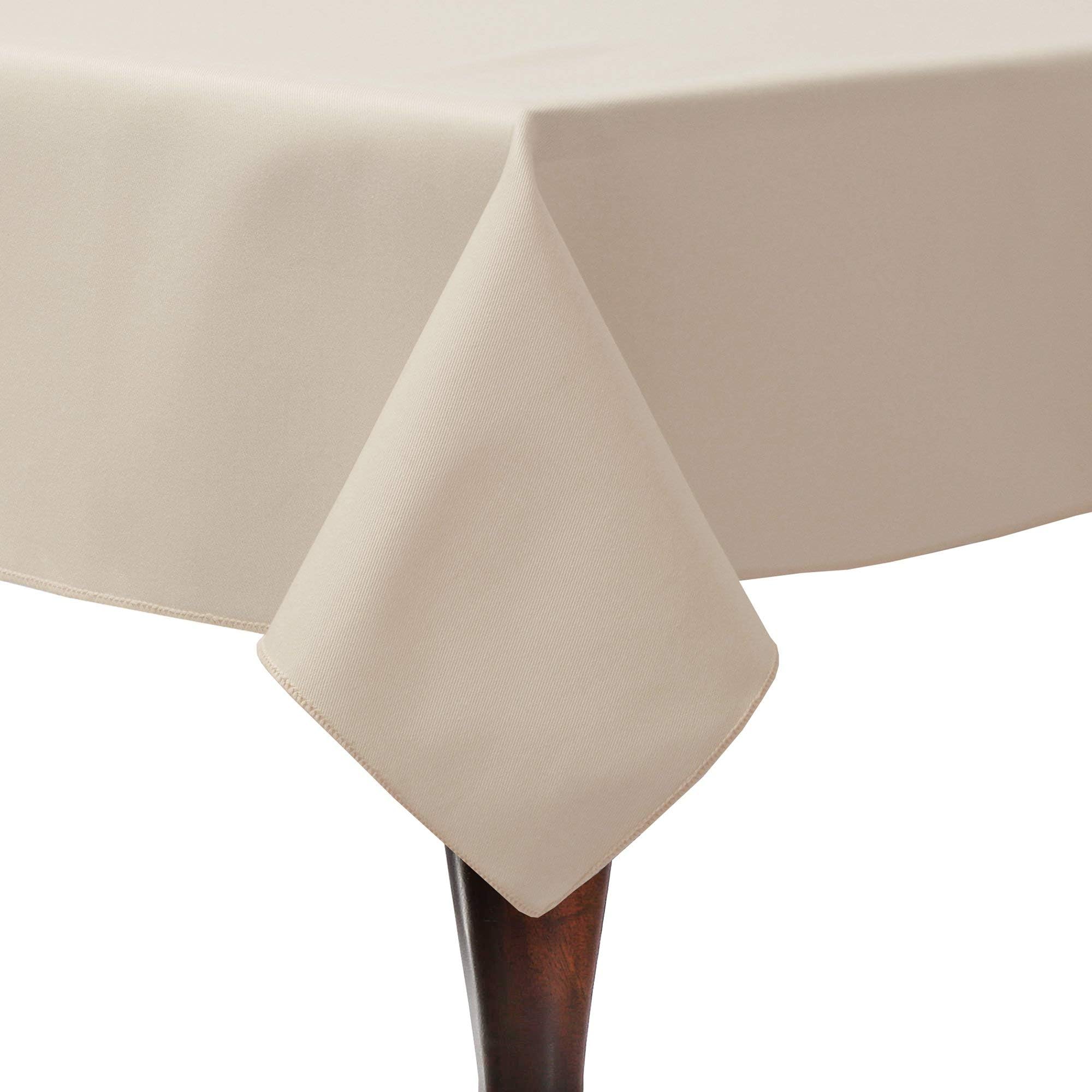 Ultimate Textile Poly-Cotton Twill 60 x 108-Inch Rectangular Tablecloth Beige