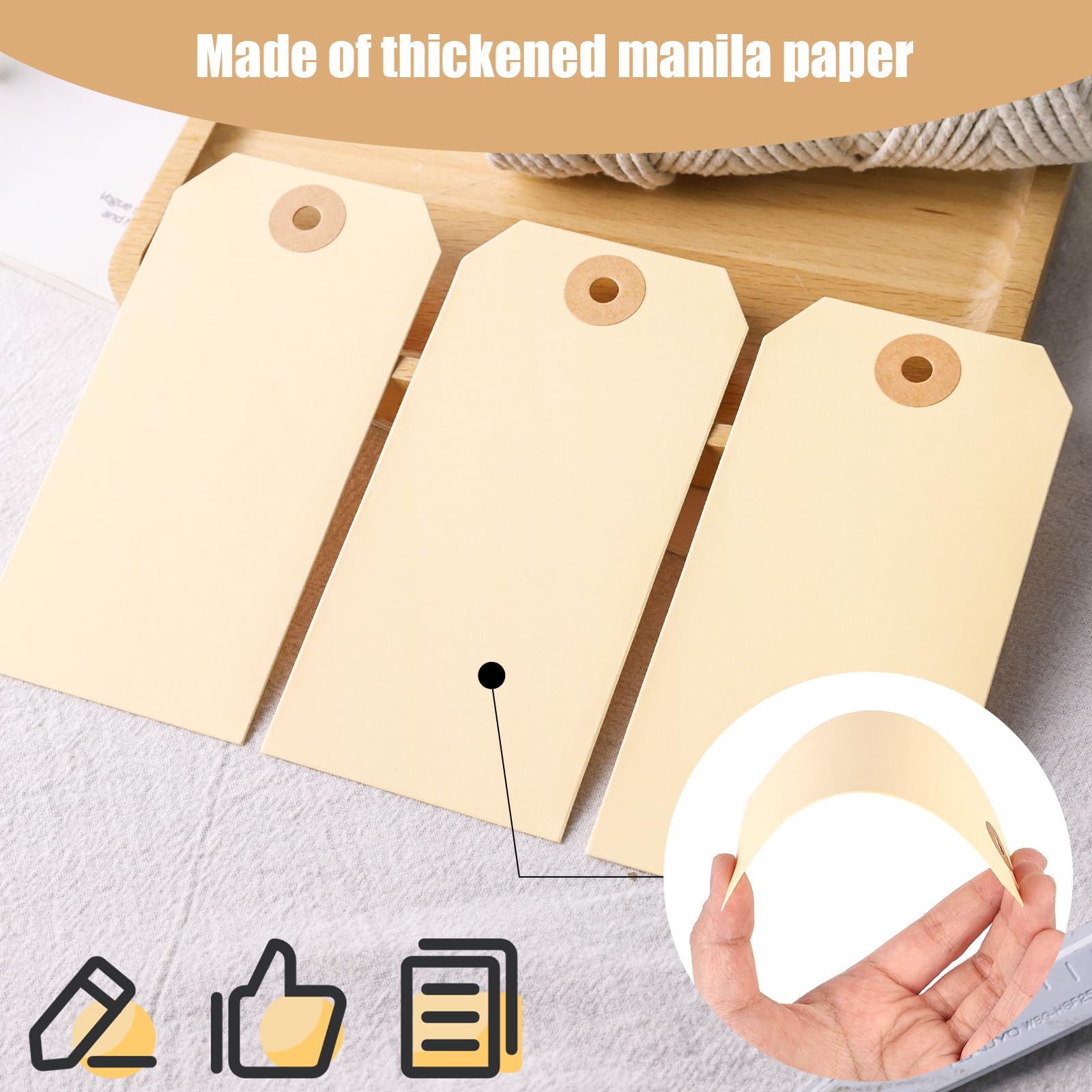 Etiquetas Colgantes Manila 200 Etiquetas De Envío De Manila - Con Alambre, 4 3/4 X 2 3/8 Pulgadas Para Precios O Inventario Etiquetas Precio Manila Con Alambre