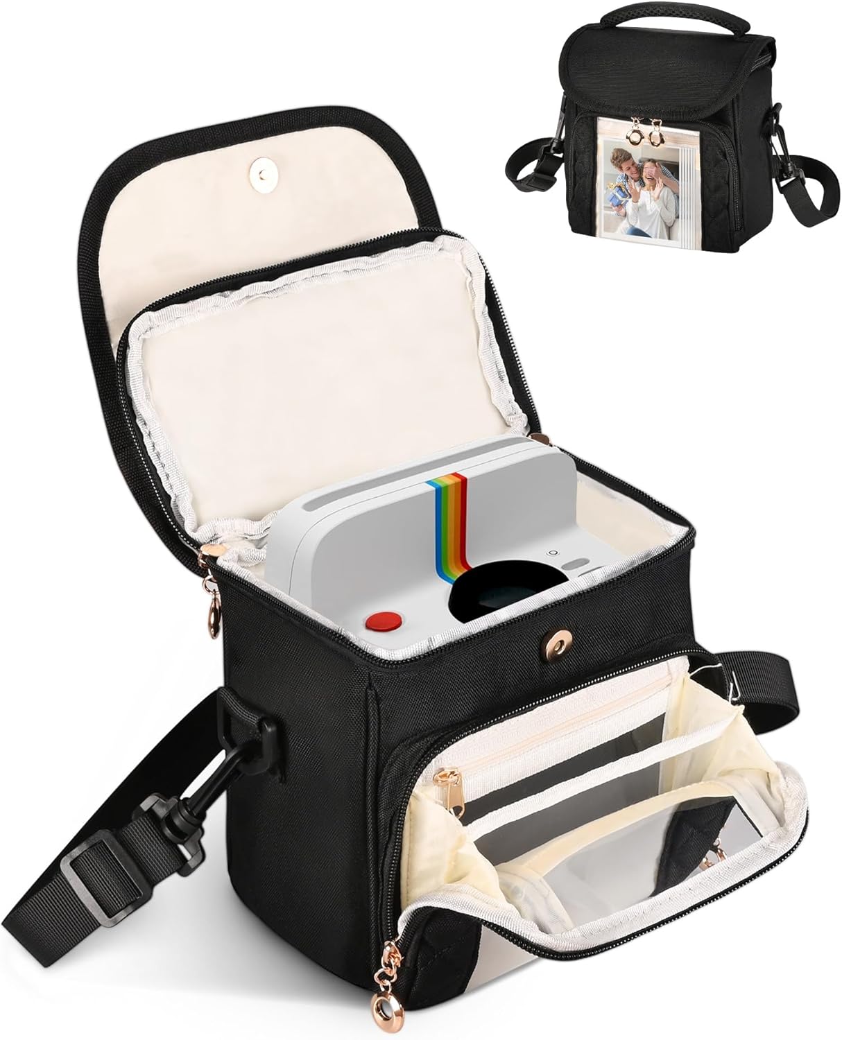 Camera Bag Crossbody Compatible with Polaroid Now 2nd Generation I-Type, Now+ 2nd Gen I-Type, Now, Now+, OneStep Instant Camera, Camera Carrying Case（7.3×4.7×7）
