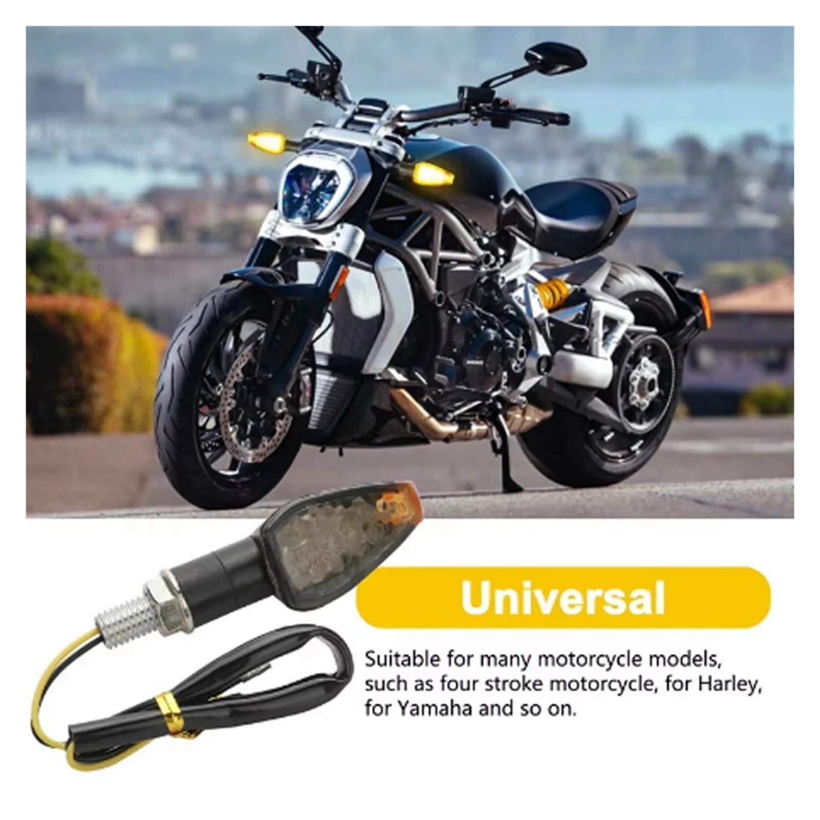 Indicatori Di Direzione Per Motociclette Omologati E50 Mark Indicatore Di Direzione 14 LED Indicatore Di Direzione Luce Ambra 12 V/24 V M10 indicatoris direzione