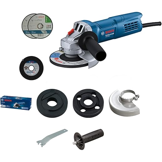 BOSCH Professional GWS 800 Angle Grinder | 800W Power | No-load Speed of 11000 RPM | 2 Cutting and 1 Grinding Wheel| M10 Grinding Spindle Thread | 100 mm Disc | 1 Year Warranty