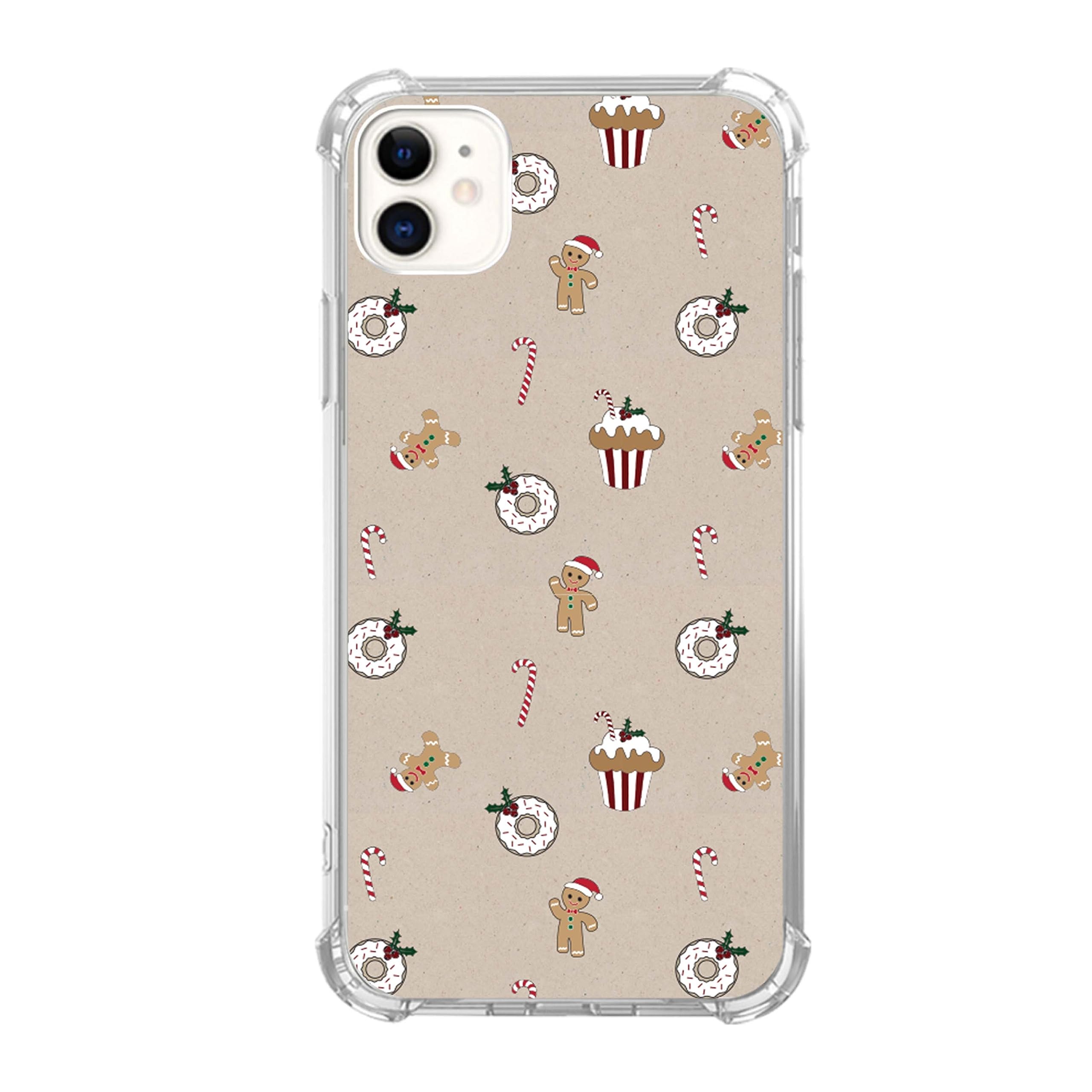 Christmas Sweety Dessert Phone Case Compatible with iPhone 12/iPhone 12 Pro, Cute Berry Bagel Candy Pattern Cover for Teens Women Men, Slim Soft Flexible TPU Rubber Case for iPhone 12/iPhone 12 Pro