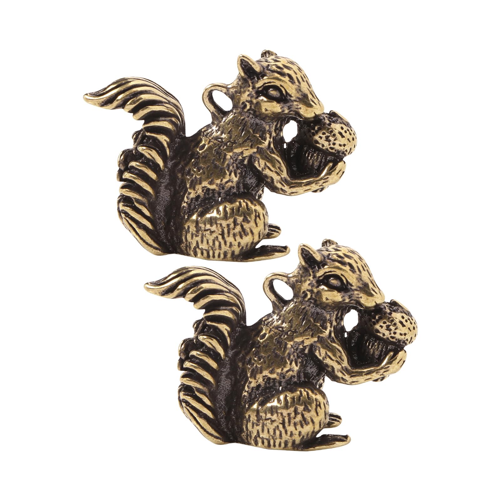 Tsophreniq 2Pieces Metal Squirrel Figurine Incenses Stick Holders Multipurpose Decorative Piece Charm for Living Space or Gifting Squirrel Keyring Pendants