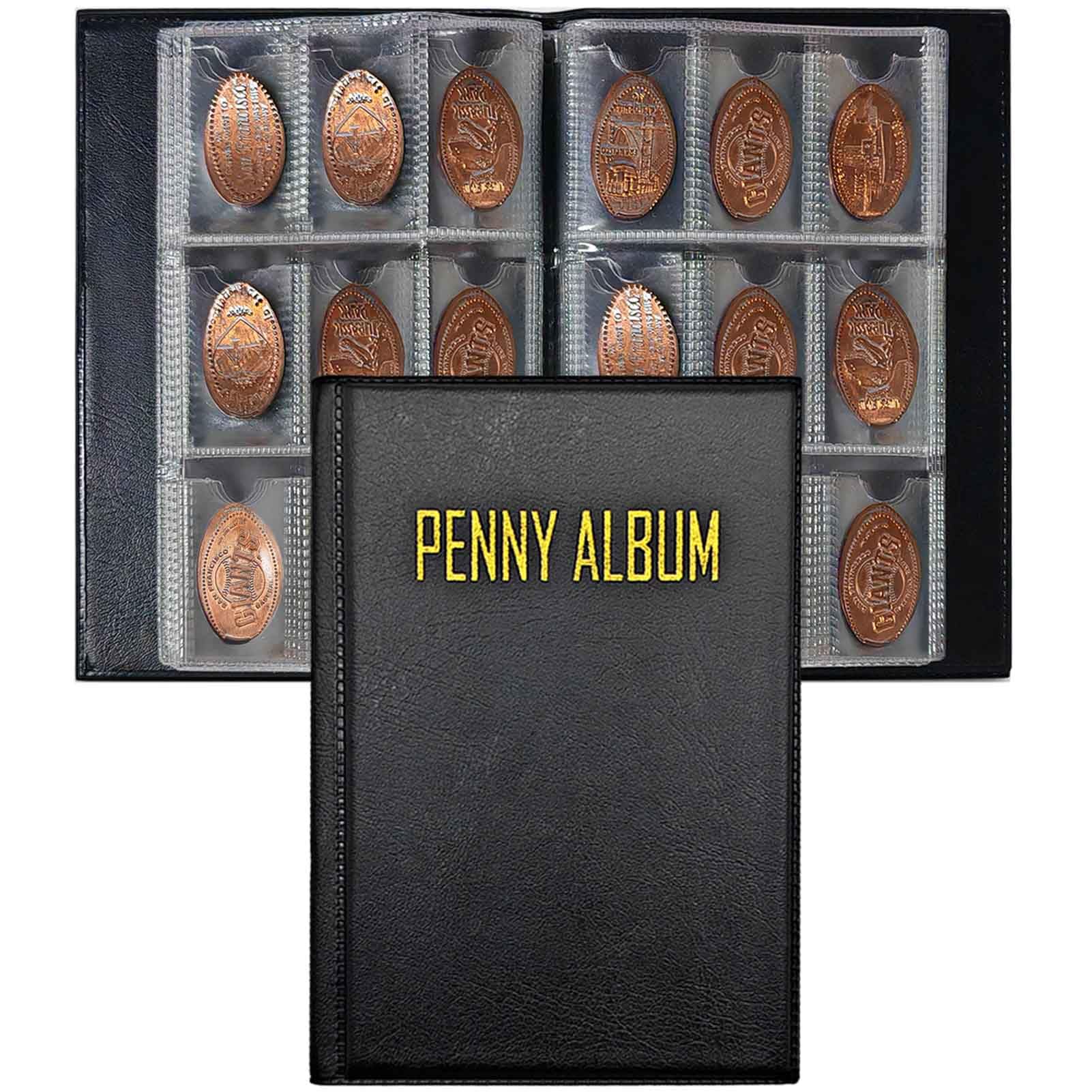 108 Taschen Gepresstes Penny Sammelalbum Buch, Portable Smashed Pressed Penny Album Buch Halter für Sammler, geeignet für Arbeit oder Reisen
