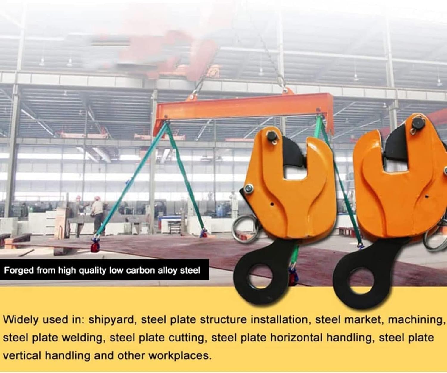 Hebeklemme für Granitplatten, verstellbare, robuste Stahlplatten-Hebeklemme – Maulöffnung 1T/2T/3T/5T/8T für vertikales Heben – langlebige Konstruktion, ideal für Bau- und Industrieanwendung