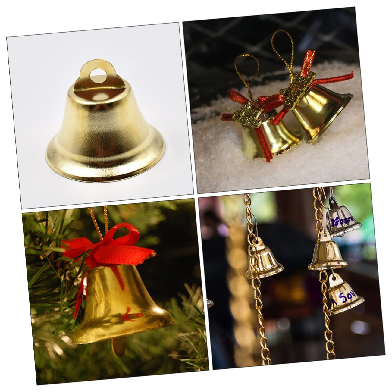 Decorazioni natalizie a forma di campana, Ciondolo natalizio con campanelle decorative a corno aperto da 72 pezzi