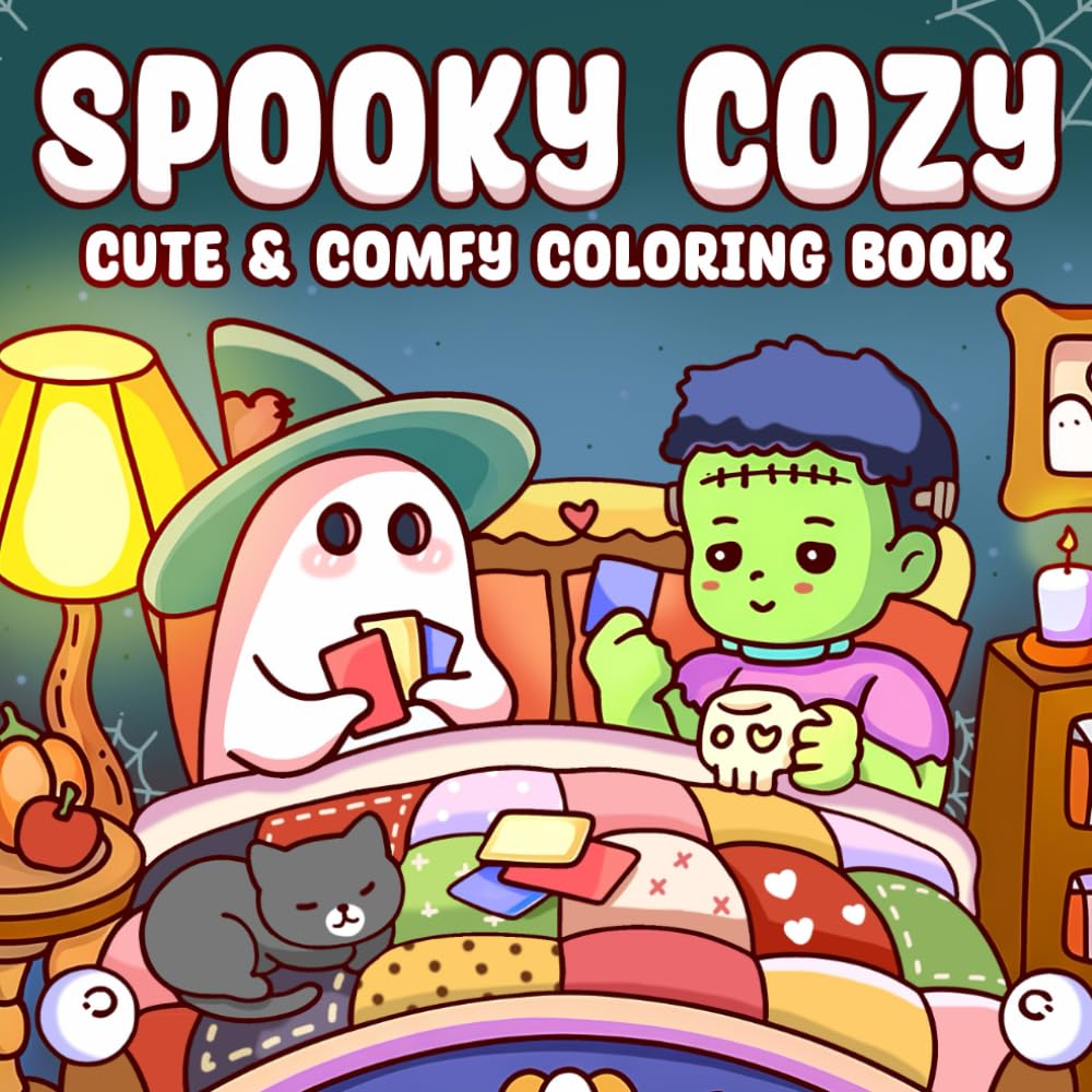 Spooky Cozy: Horror Coloring Book featuring Adorable Creepy Creatures and Warm Hygge Vibes for Teens & Adults to Relax and Unwind
