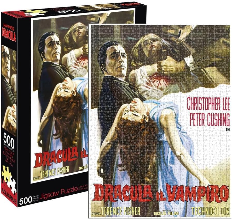 AQUARIUS Hammer Dracula (500 Piece Jigsaw Puzzle) - Glare Free - Precision Fit - Officially Licensed Hammer Merchandise & Collectibles - 14 x 19 Inches