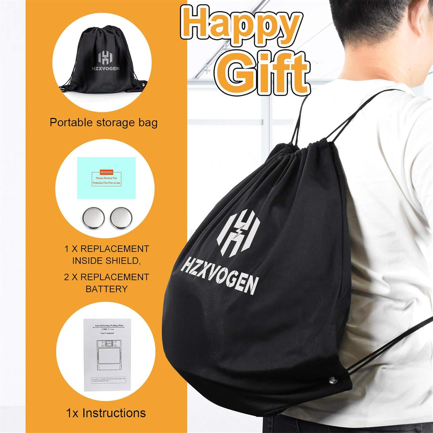 One-Day Sale: Up to 50% Off HZXVOGEN 3.94X3.66 Large Viewing Screen True Color Solar Powered Auto Darkening welding Helmet 4 Arc Sensor Wide Shade 4~5/9-9/13 for TIG MIG Arc Weld Grinding Welder Mask (Model:LY800F)