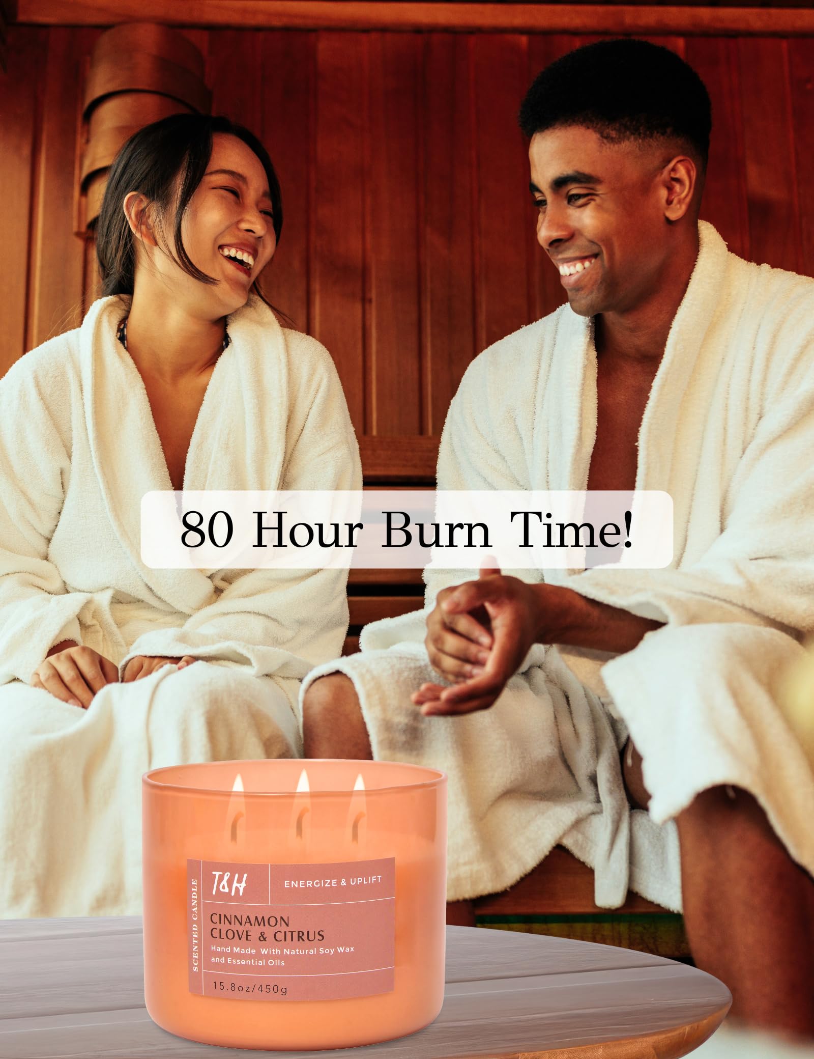 Amazon.co.jp: シナモンクローブ&シトラス3芯ソイキャンドル、15.5