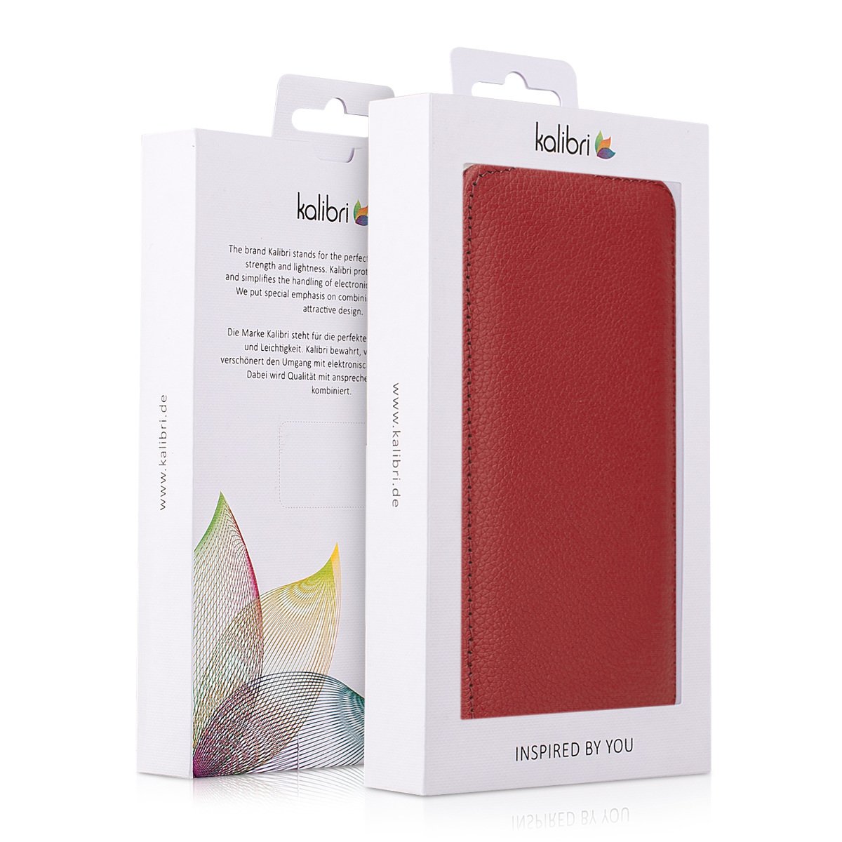 kalibri Etui z klapką kompatybilne z Apple iPhone SE (2022) / iPhone SE (2020) / iPhone 8 / iPhone 7 - ultracienkie skórzane etui ochronne na telefon - czerwone