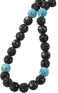 Baseball Beaded Necklace for Men,Baseball Necklace Gifts,Diamond Rhinestone Discoball bead necklace,Chain Necklace Gifts for Baseball Player Team Lovers
