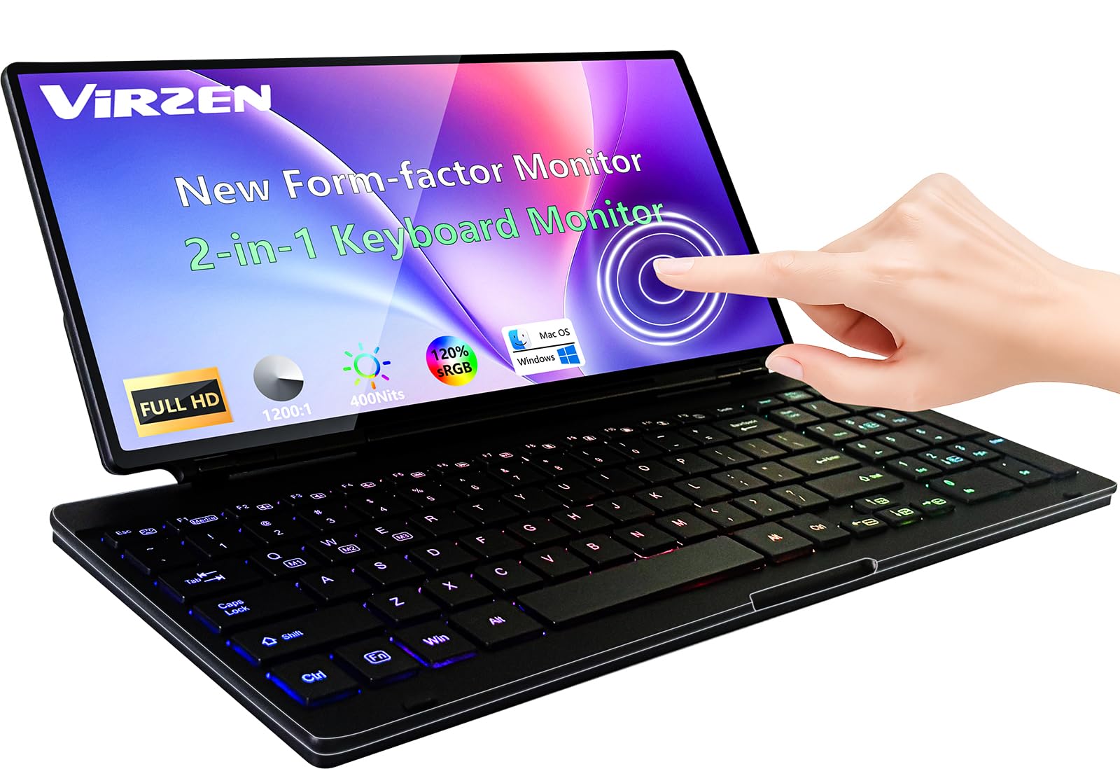 モニター、キーボード Amazon.co.jp: Virzen ポータブルタッチスクリーンモニター サイレント