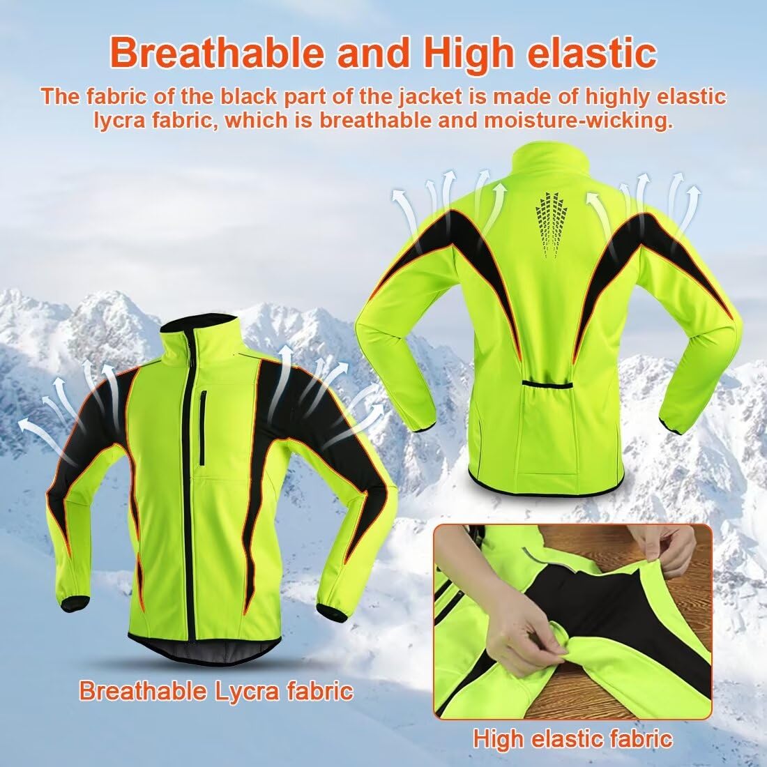 Veste Cycliste Femme Hiver Thermique Veste Polaire Femme Chaude Veste de Velo Chaud Veste Running Veste VTT Softshell Réfléchissante Coupe Vent Imperméable