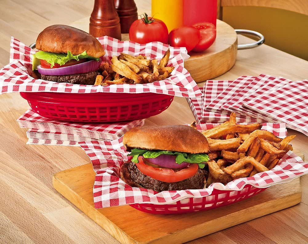 Lpitoy Cestini per Fast Food 24 Pezzi, Cestini per Servire Cibo Ristorante, Cestini per Pane Fritto, Vassoio Portata per Hot Dog, Pollo, Panini, Patatine Fritte