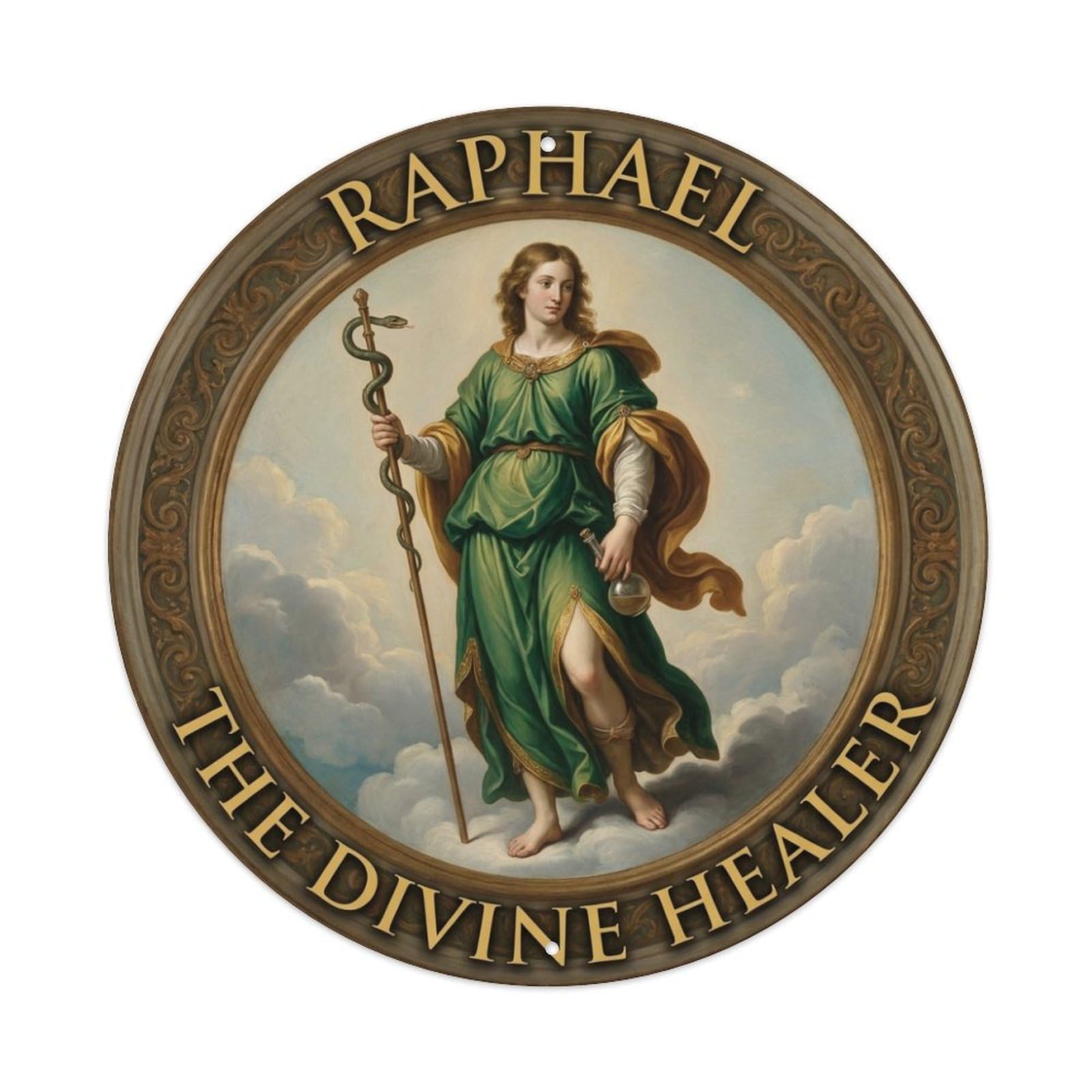 The Divine Healer Archangel Raphael Healing Guardian Metal Tin Sign