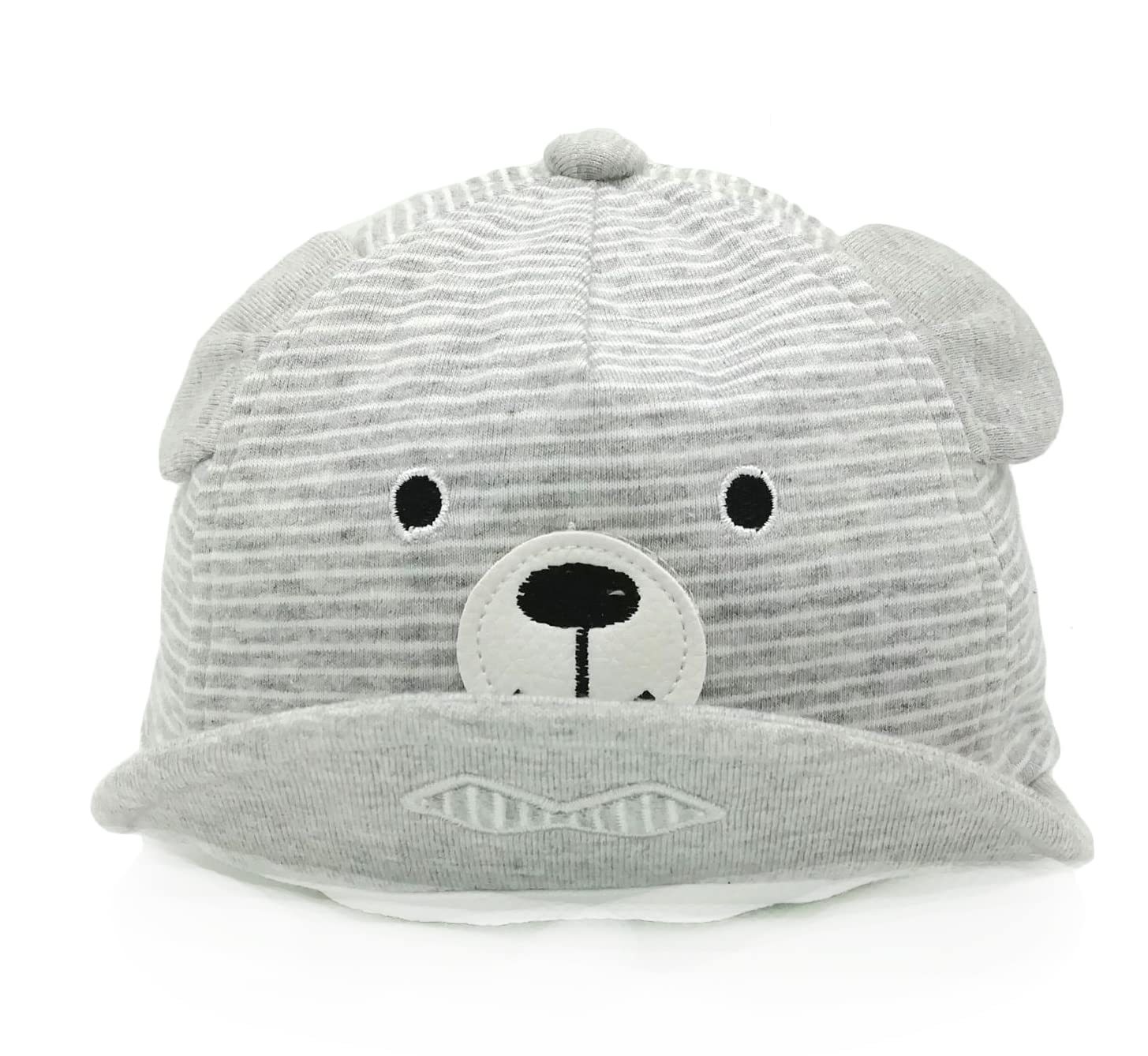 iEasey Newborn Baby Bear Soft Brim Sun Protection Hat Infant Cotton Baseball Cap Travel Anti UV Sun Hat for Baby 3-12 Months
