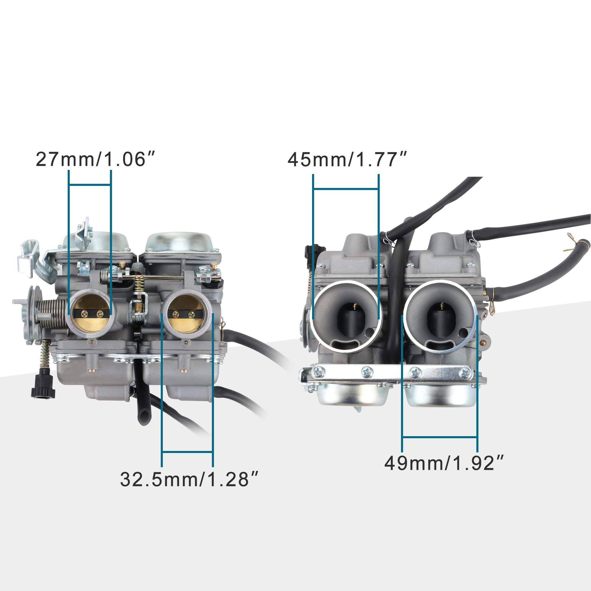 GOOFIT Carburador 26 Moto Chino reemplazo para 4 Tiempos 250cc CMX 250cc CMX250 CA250 Pit Bike ATV Quad Go Kart Ciclomotor y Scooter Plata