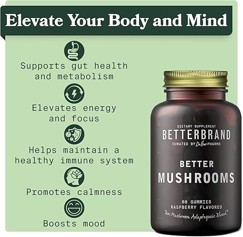 Miniatura 8 de Betterbrand Paquete Better Lungs & Mushrooms - Suplemento diario de salud resporatoria y gomitas de hongos para apoyar la salud intestinal
