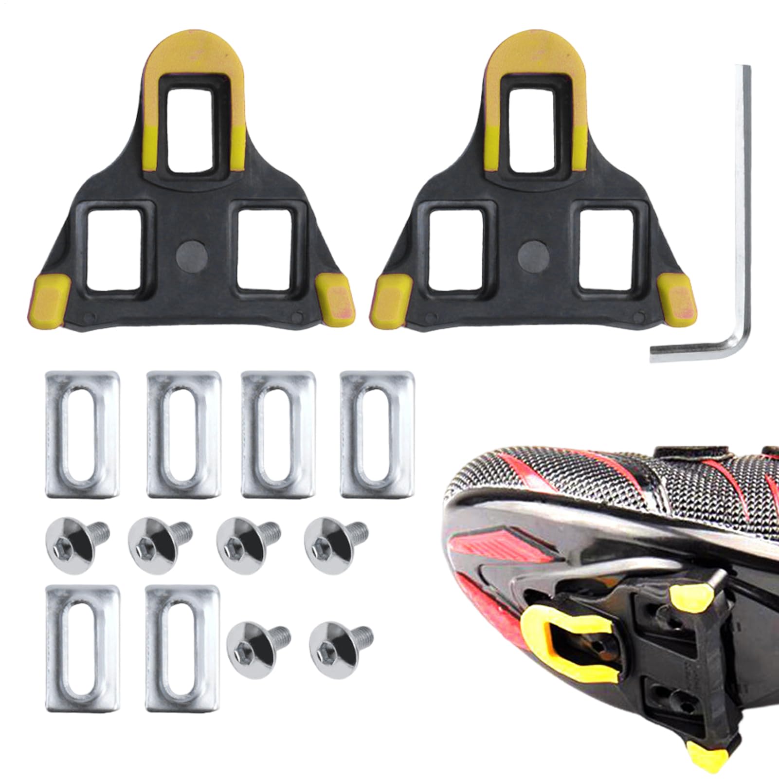 Ramponi per Scarpe da Ciclismo Ramponi - 2 Cunei per Pedali per Bici Bloccabili - Ramponi da Ciclismo in Sala e Strada - Ramponi di Ricambio per Uomini e Donne