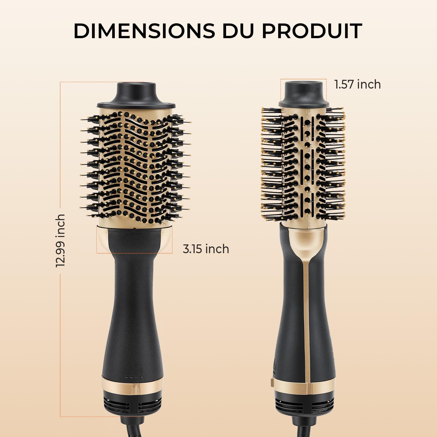 Brosse Soufflante 70 mm for Efficient Drying and Styling | Brosse à Ions Négatifs, Séchage Rapide 1000 W, Anti-Frisottis, Volume et Lissage, 3 Températures, pour Tous Types de Cheveux