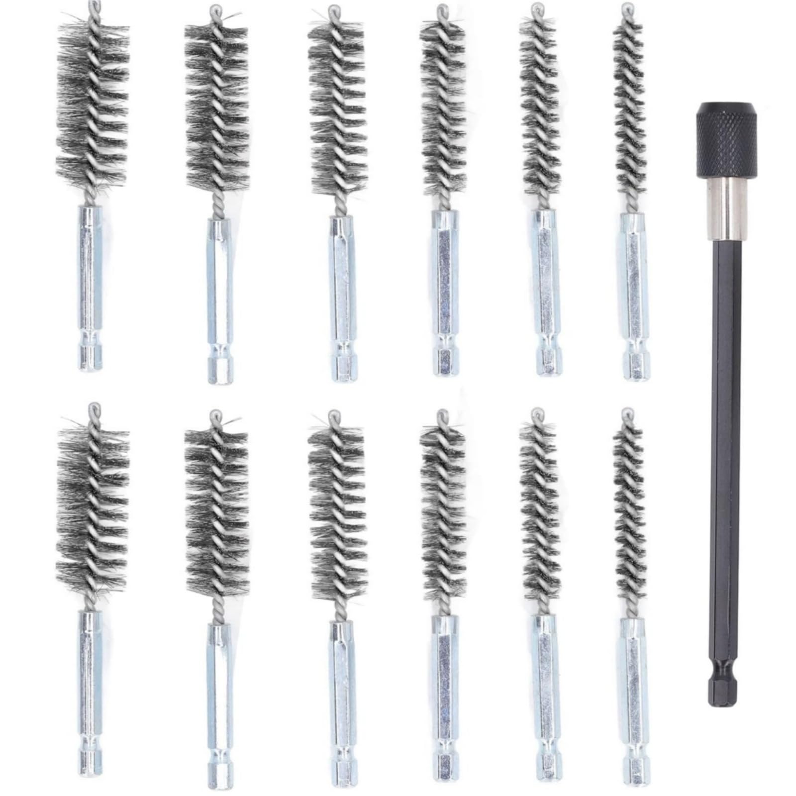 13 PCS Stainless Steel Bore Brush for Drill, 1/4