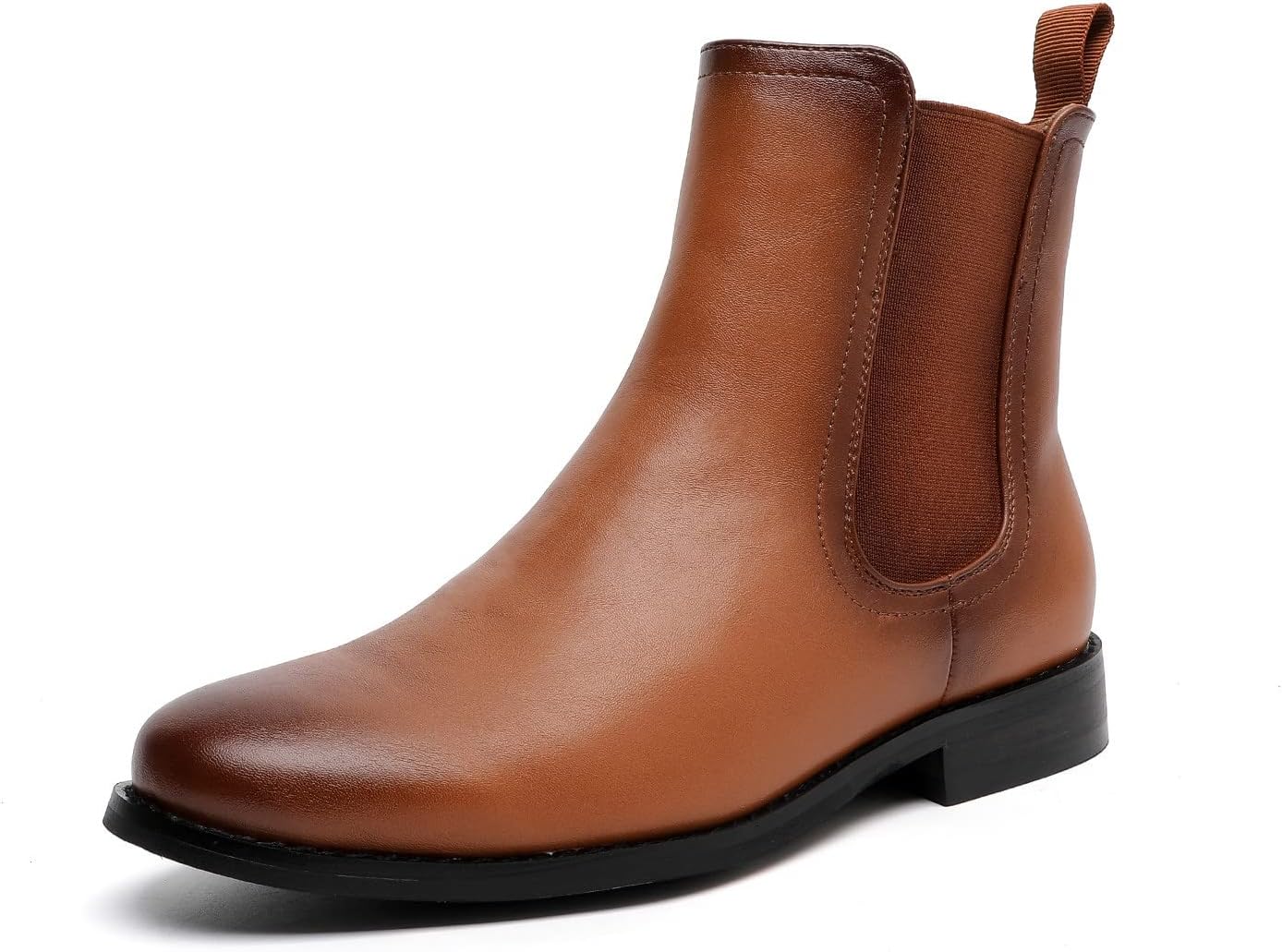 MEMON Women’s Chelsea Boots Slip-on Fashion Low Heeled Booties for Women Casual Comfortable Black Ankle Booties Shoes