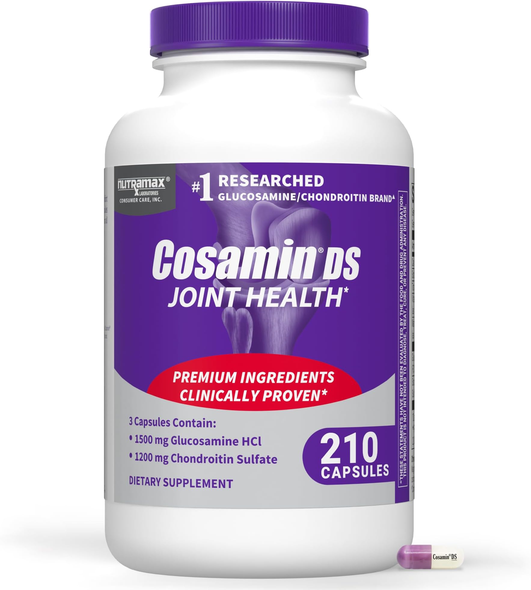 Cosamin® DS Joint Health Supplement with Glucosamine & Chondroitin for Adult Men & Women, Joint Supplement, 210 Capsules