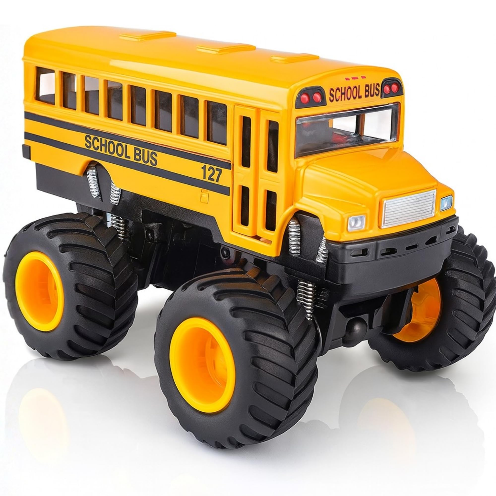 ArtCreativity 5-Inch Diecast Monster School Bus – Pullback Mechanism Toy Truck with Big Wheels, Play Vehicle Gift for Boys