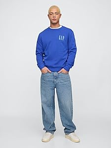 GAP mens Logo Fleece Crew Sweatshirt