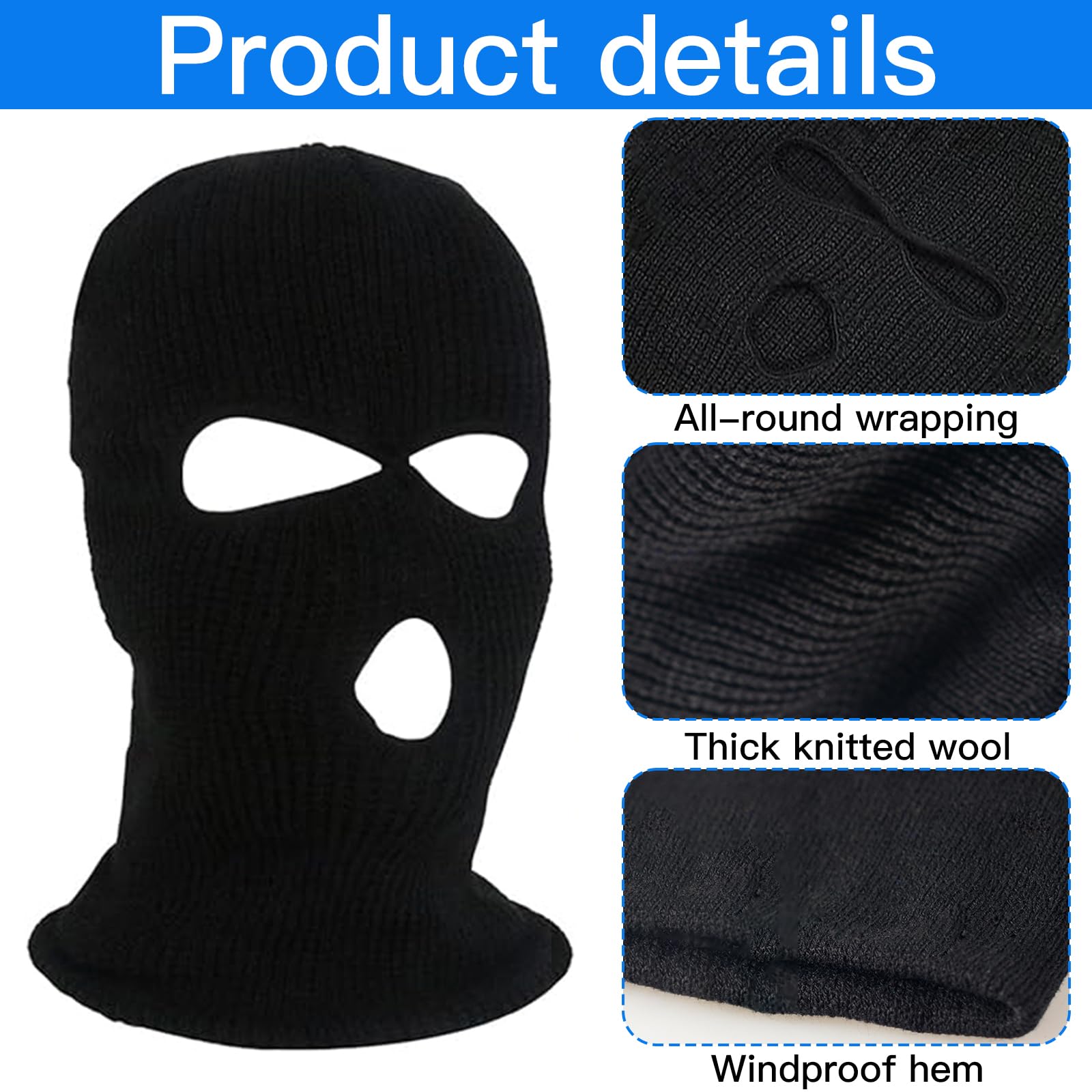 2 Pezzi Passamontagna Balaclava, Moto Sottocasco, Passamontagna Traspirante per Il Viso, Maschera-Unisex, Taglia Unica
